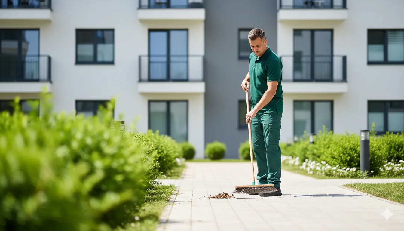Reinigung von Außenflächen und Gehwegen